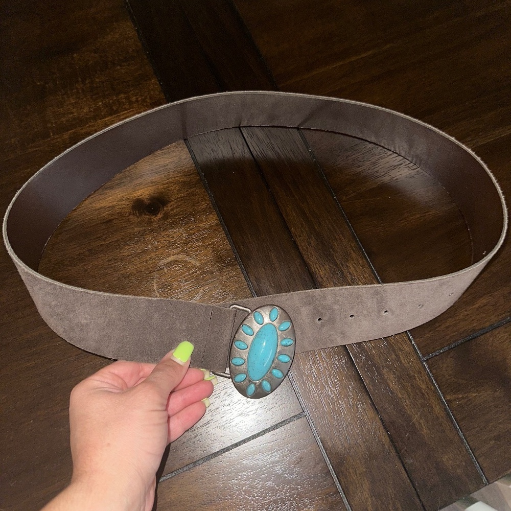 Brown leather belt